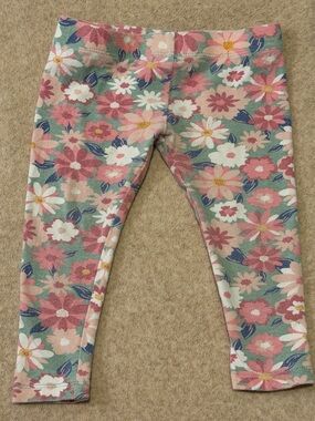 Epic Threads Floral Print Leggings - Pink, Teal & White